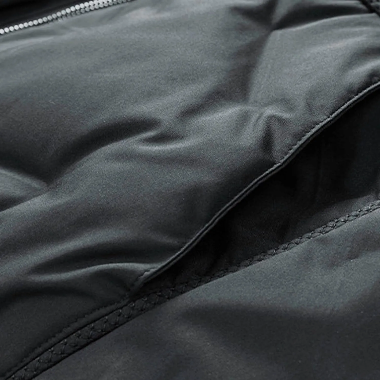 Jackets for Men Fashion Winter Zip up Long Sleeve No Hood down Jacket Casual Lightweight Warm Windbreaker Coat Pocket