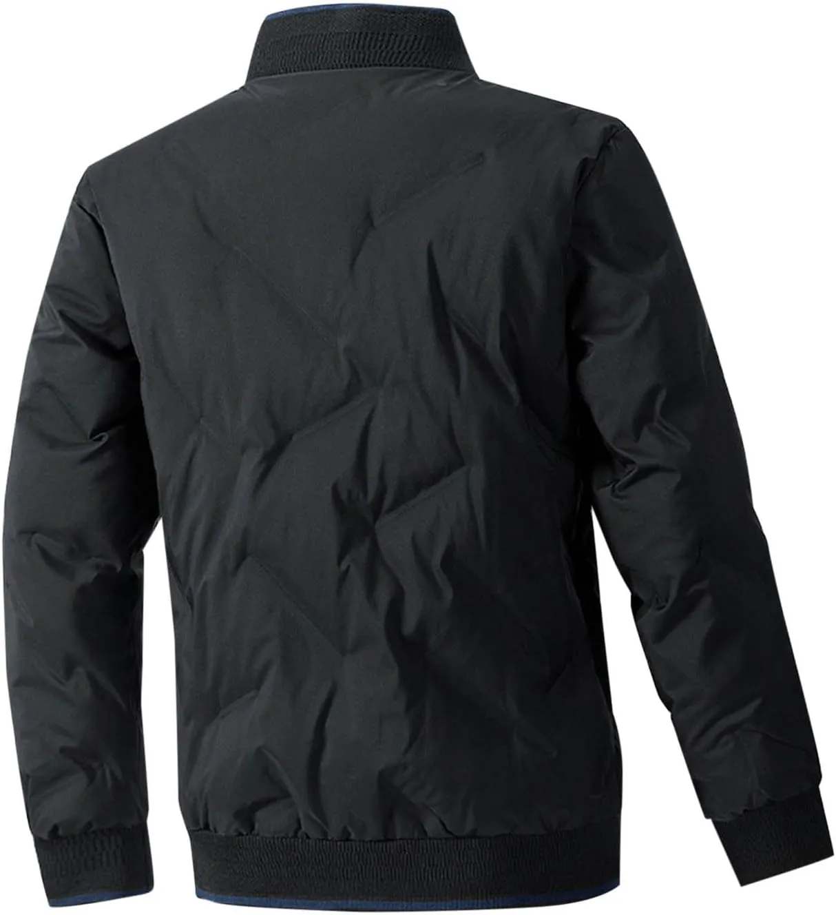 Jackets for Men Fashion Winter Zip up Long Sleeve No Hood down Jacket Casual Lightweight Warm Windbreaker Coat Pocket