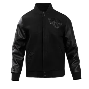 JACKSONVILLE JAGUARS TRIPLE BLACK MEN'S WOOL VARSITY JACKET (TRIPLE BLACK MEN'S)