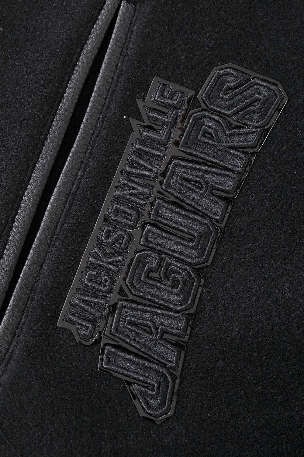 JACKSONVILLE JAGUARS TRIPLE BLACK MEN'S WOOL VARSITY JACKET (TRIPLE BLACK MEN'S)