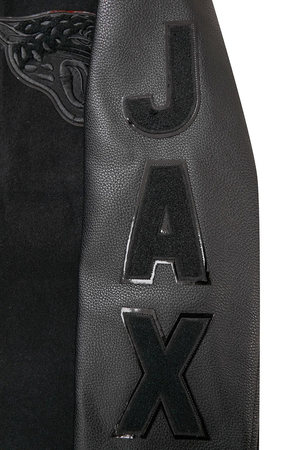 JACKSONVILLE JAGUARS TRIPLE BLACK MEN'S WOOL VARSITY JACKET (TRIPLE BLACK MEN'S)