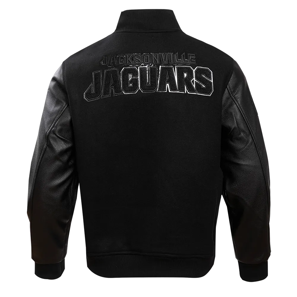 JACKSONVILLE JAGUARS TRIPLE BLACK MEN'S WOOL VARSITY JACKET (TRIPLE BLACK MEN'S)