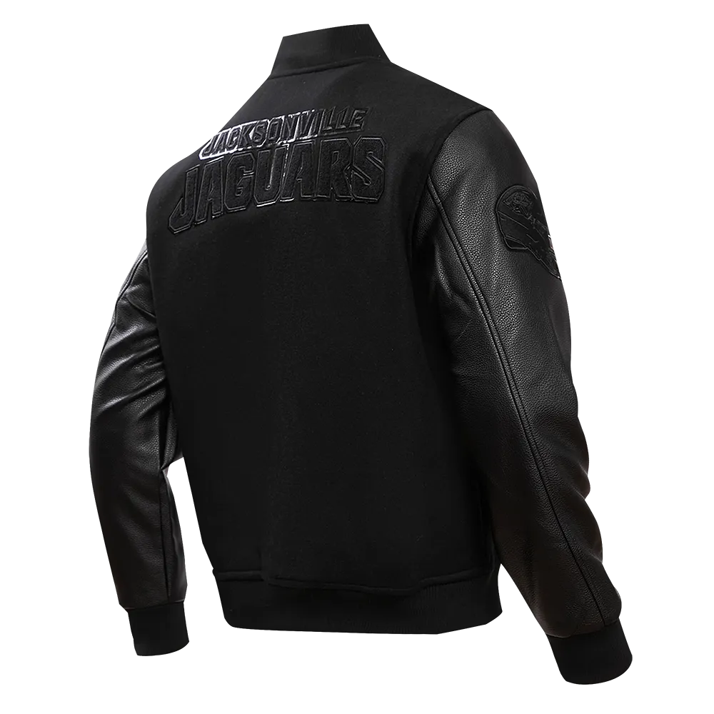 JACKSONVILLE JAGUARS TRIPLE BLACK MEN'S WOOL VARSITY JACKET (TRIPLE BLACK MEN'S)
