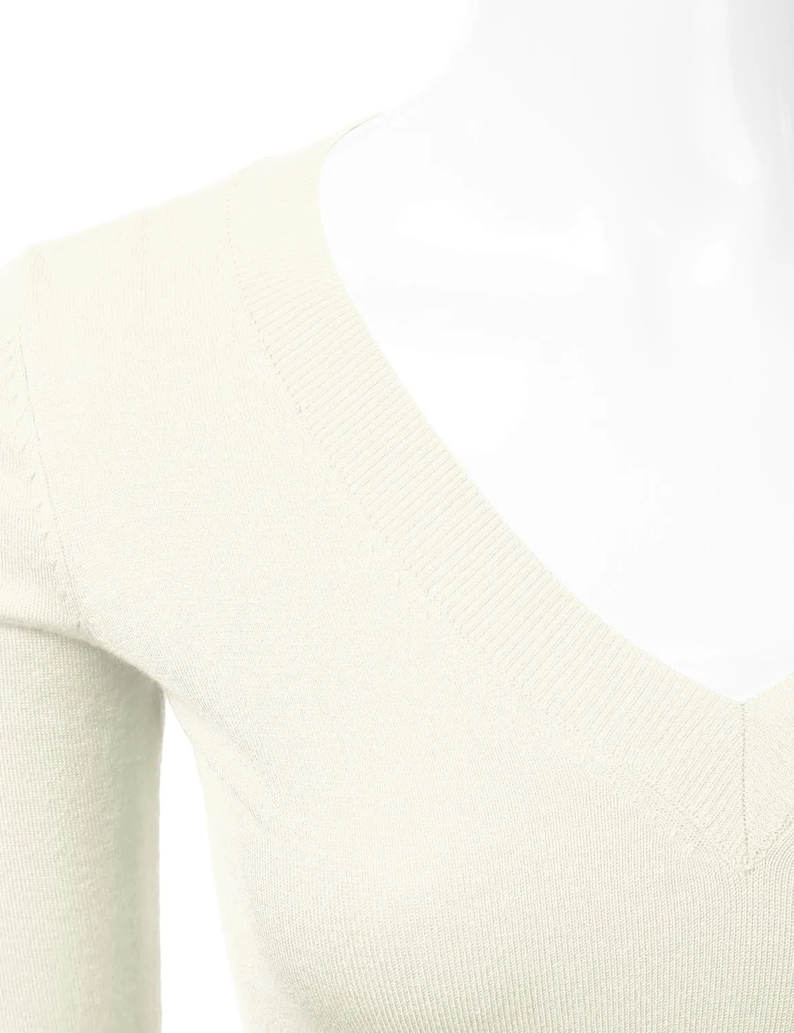 JJ Perfection Simple V-Neck Long Sleeve Pullover Essential Casual Soft Knit Fitted Sweaters for Womens Clothes with Plus Size