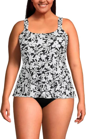 Lands' End Women's Adjustable Scoop Neck Flutter Tankini Top