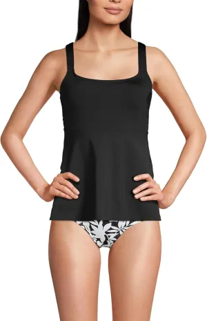 Lands' End Women's Adjustable Scoop Neck Flutter Tankini Top