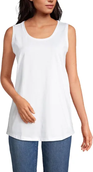 Lands' End Women's American-Grown Supima Cotton Tunic Tank Top