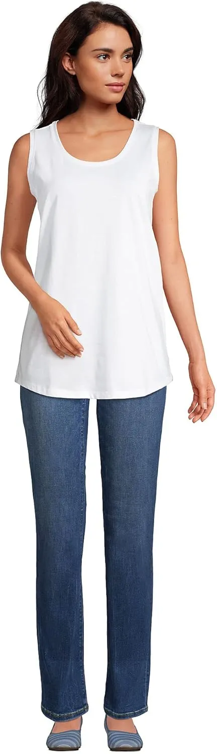 Lands' End Women's American-Grown Supima Cotton Tunic Tank Top