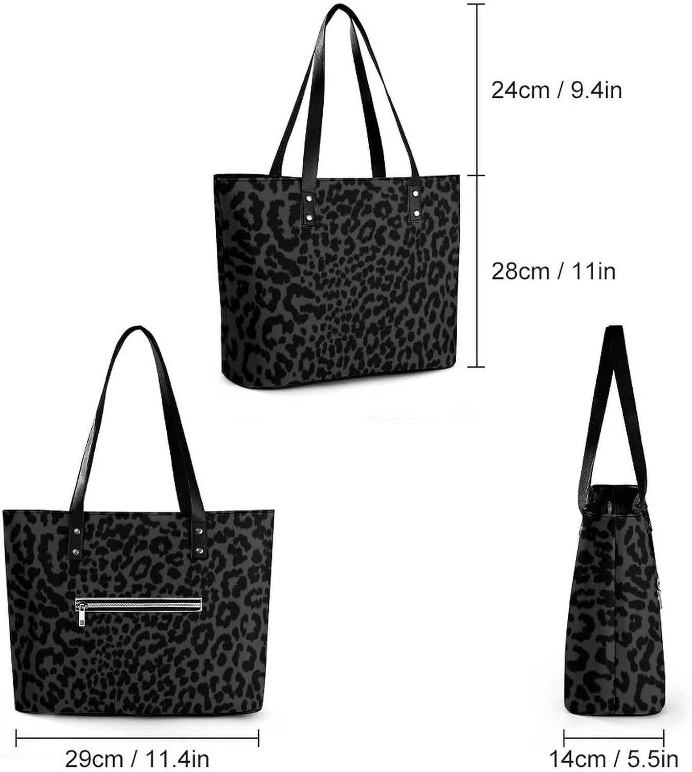 Large Casual Soft Leather Purse Fashion Hobo Handbags Tote Bag With Zipper