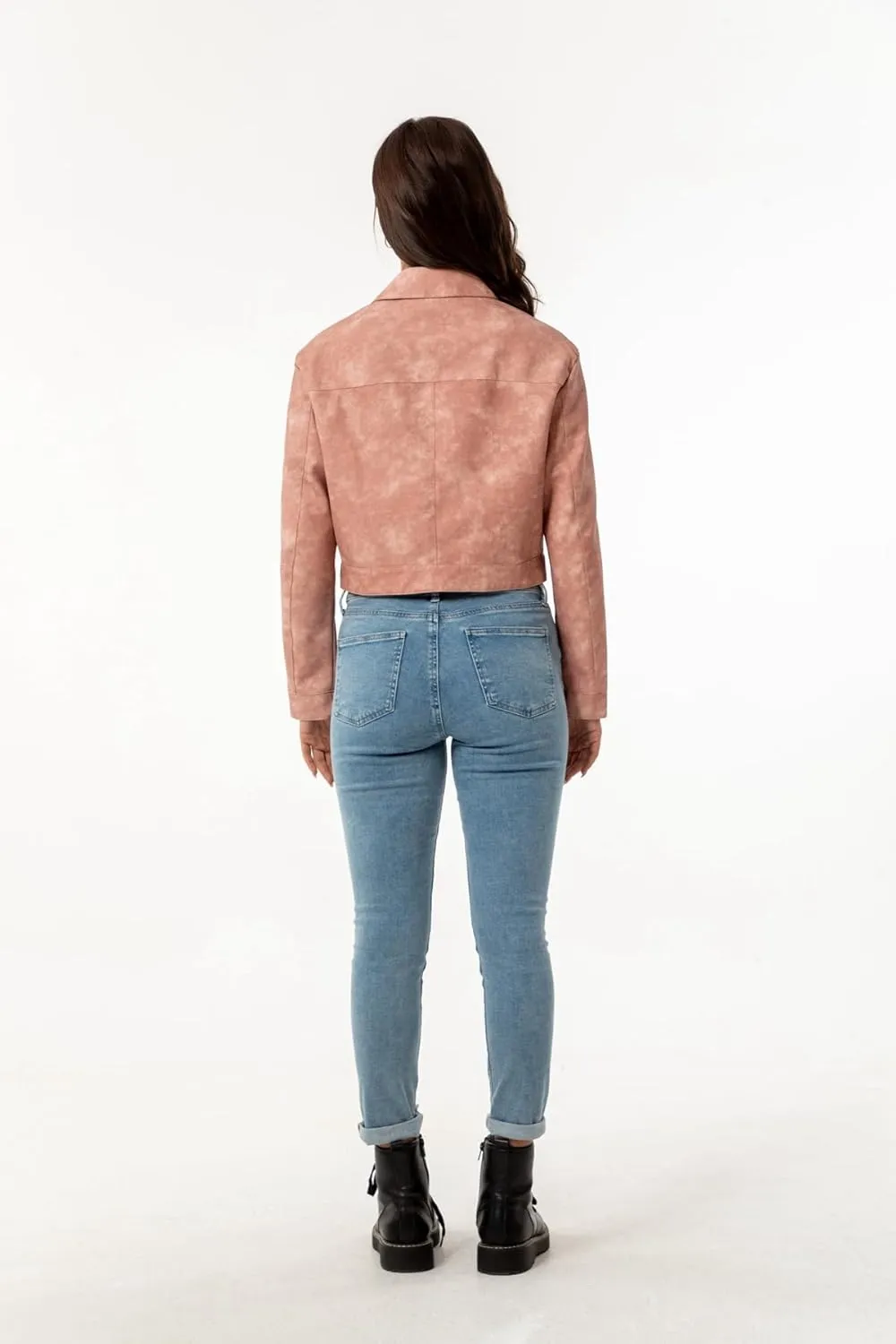 Leather Jacket Women Cropped 2024 Zipper Up Lapel Oversize Womens Bomber Jackets Lightweight