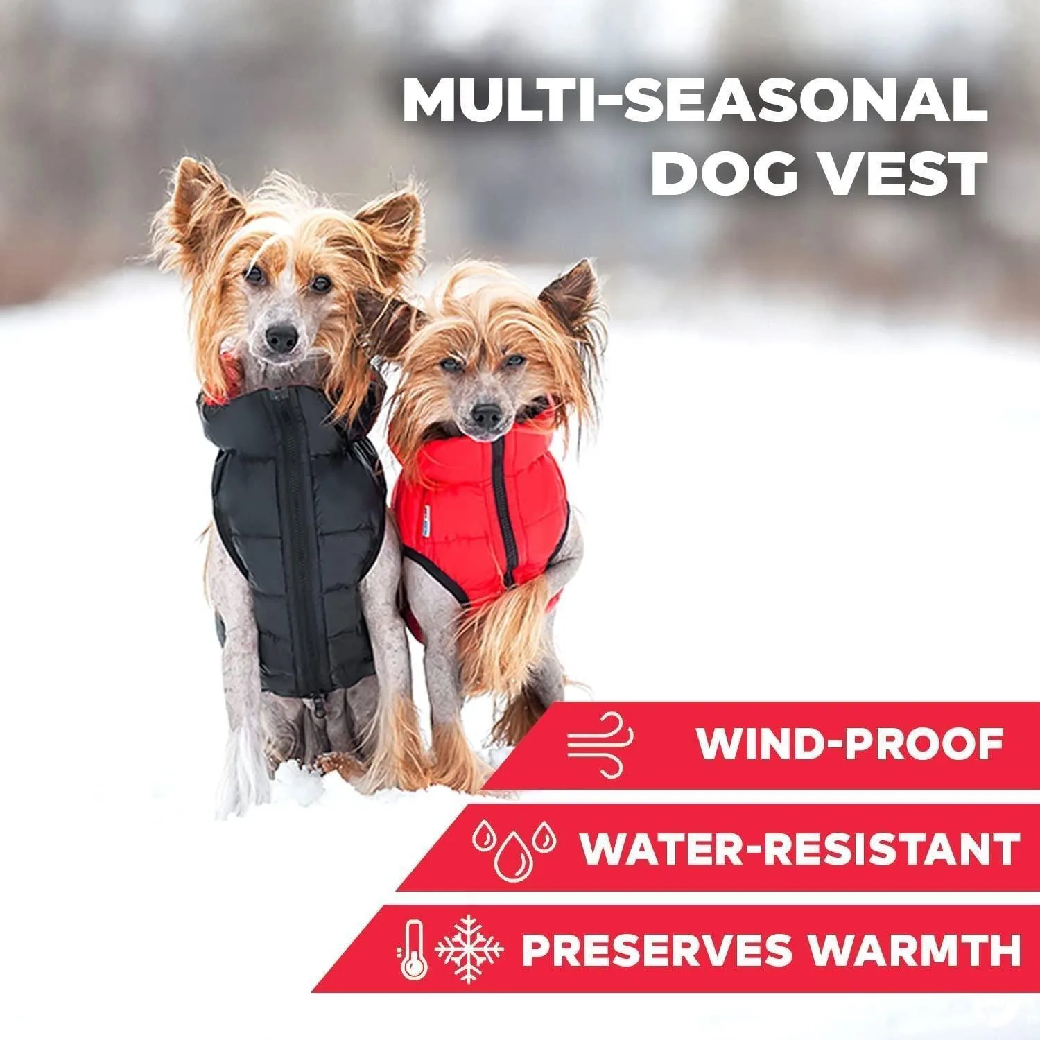 Lightweight Reversible Winter Dog Coat   Warm Dog Jacket   Water Resistant