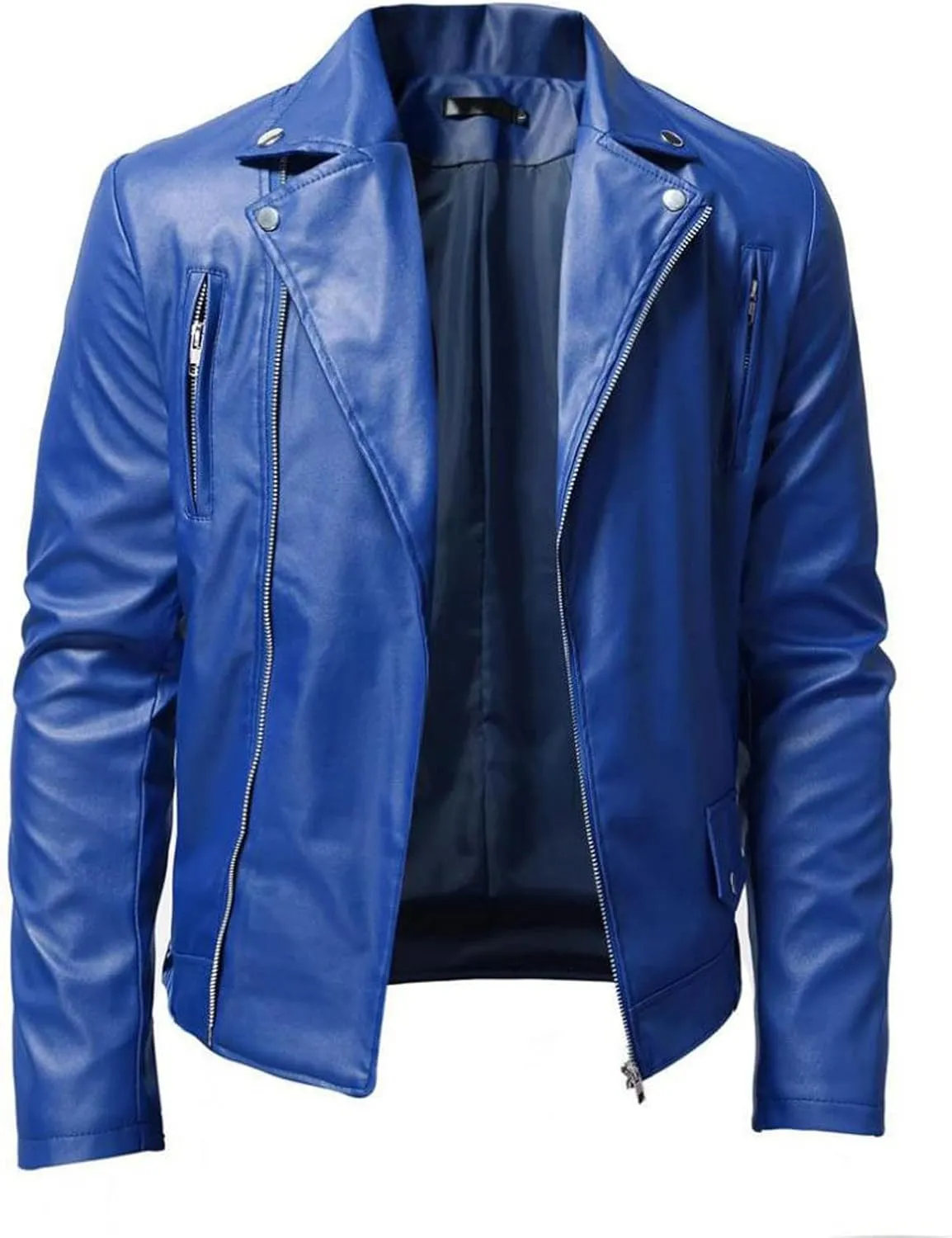 Men Faux Leather Bomber Jacket Fashion Fall Winter Zip Up Long Sleeve Jackets for Motorcycle Outdoor Streetwear