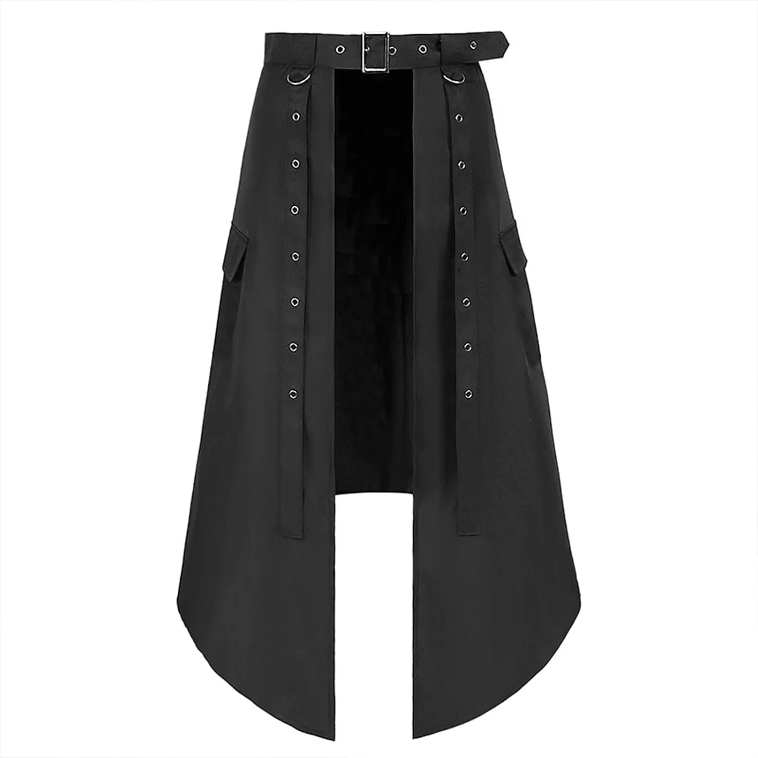 Men Skirts Medieval Cosplay Punk Maxi Skirt Gothic Sexy Chain Matching Skirts Schoolgirl