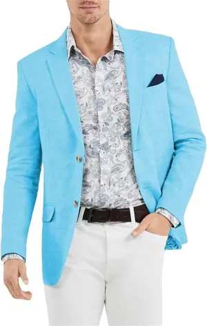 Men Suit Jacket Casual Linen Blazer for Men Wedding Prom Business Summer Suit Blazer Slim Fit Lightweight Sport Coats for Men