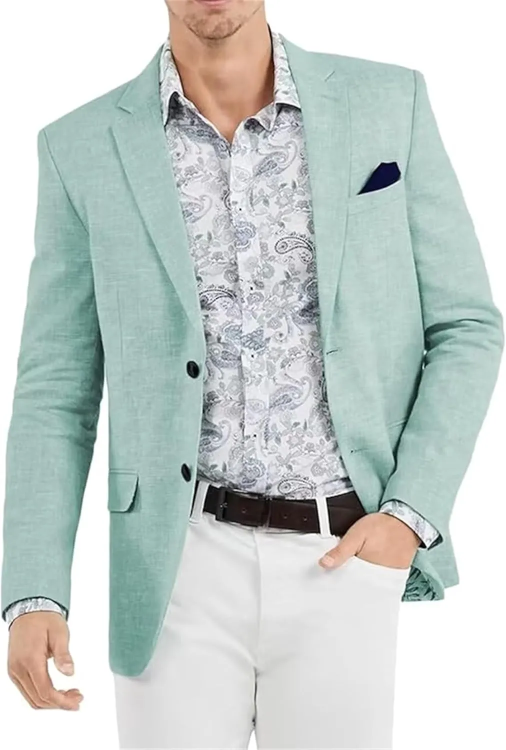 Men Suit Jacket Casual Linen Blazer for Men Wedding Prom Business Summer Suit Blazer Slim Fit Lightweight Sport Coats for Men