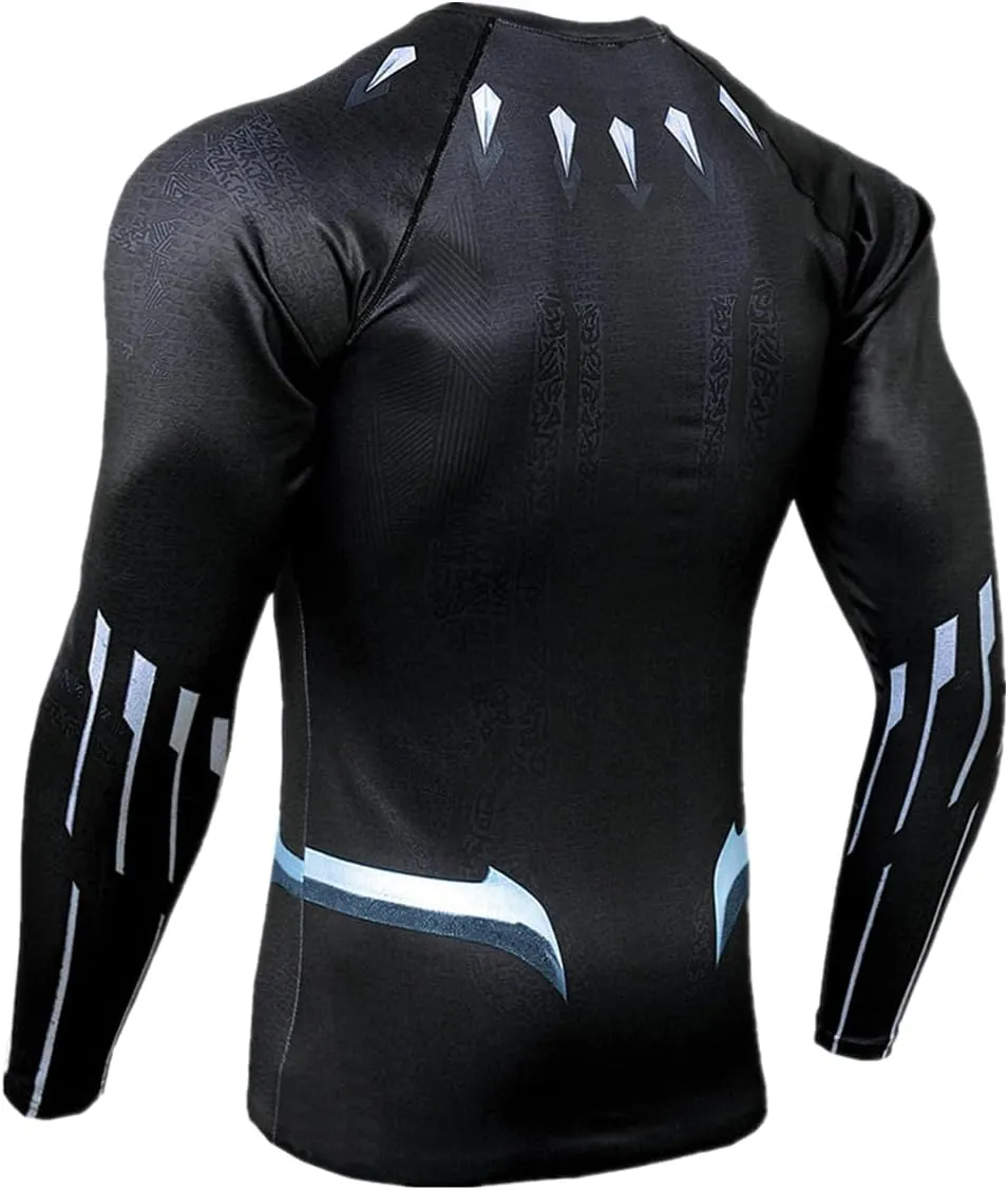 Men's Anime Long Sleeve Compression Shirt Workout Gym Top