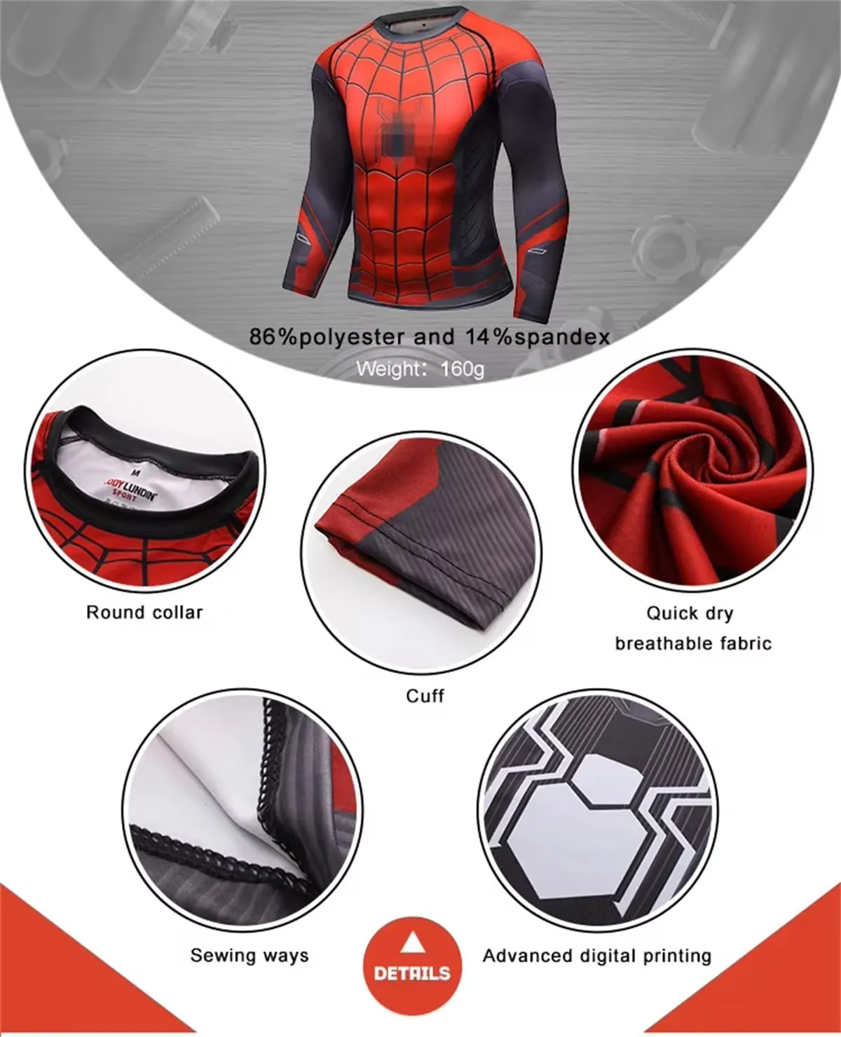 Men's Anime Long Sleeve Compression Shirt Workout Gym Top