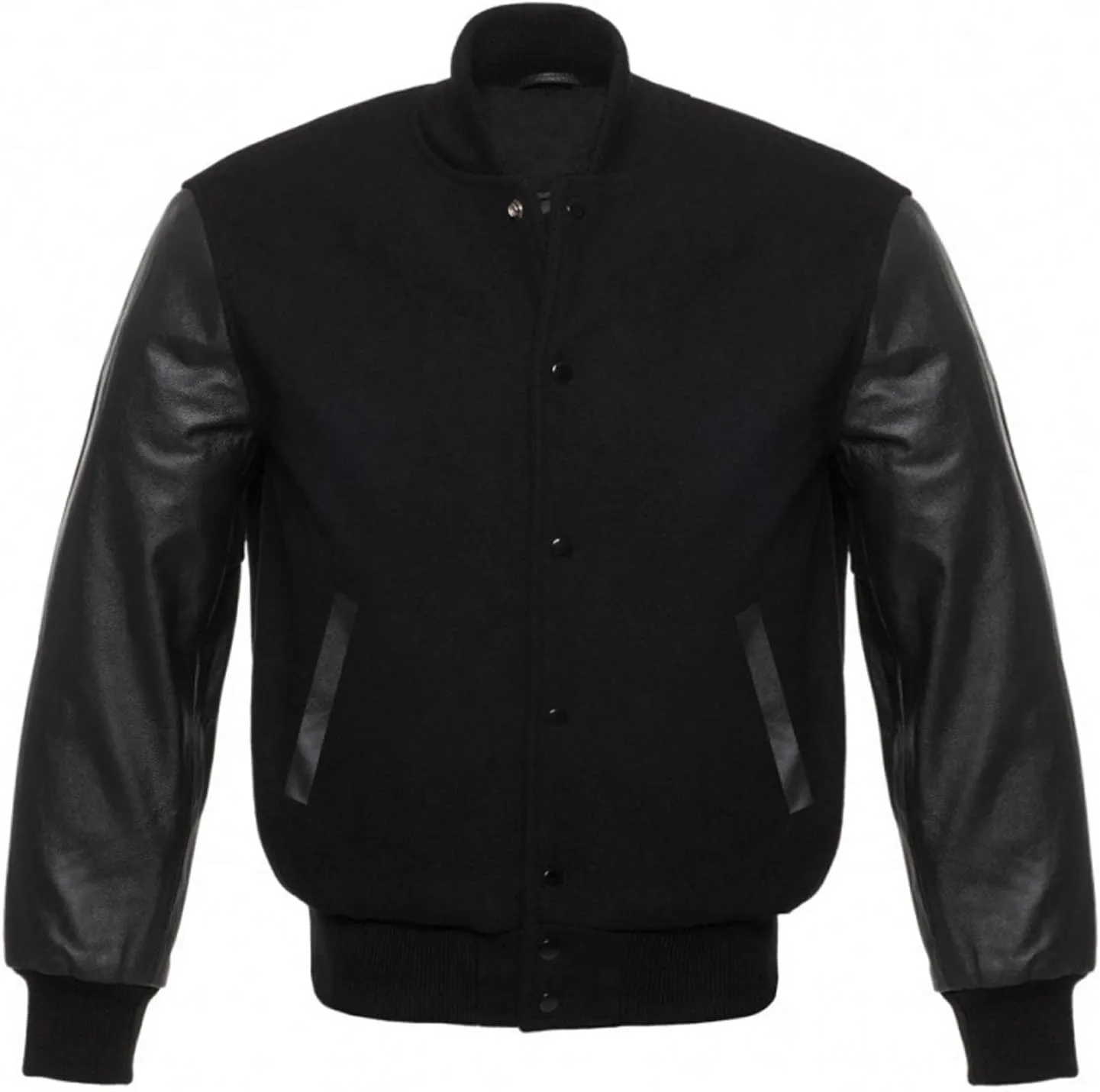 Mens College Baseball Varsity High School Letterman Bomber Fleece   Faux Leather Jacket