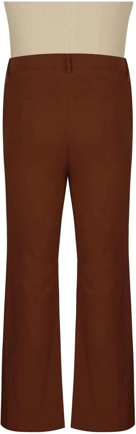 Mens Flared Pants with Belt Loops and Pockets Fashionable Wide Leg Trousers for Formal and Casual Wear