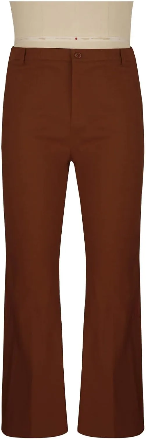 Mens Flared Pants with Belt Loops and Pockets Fashionable Wide Leg Trousers for Formal and Casual Wear