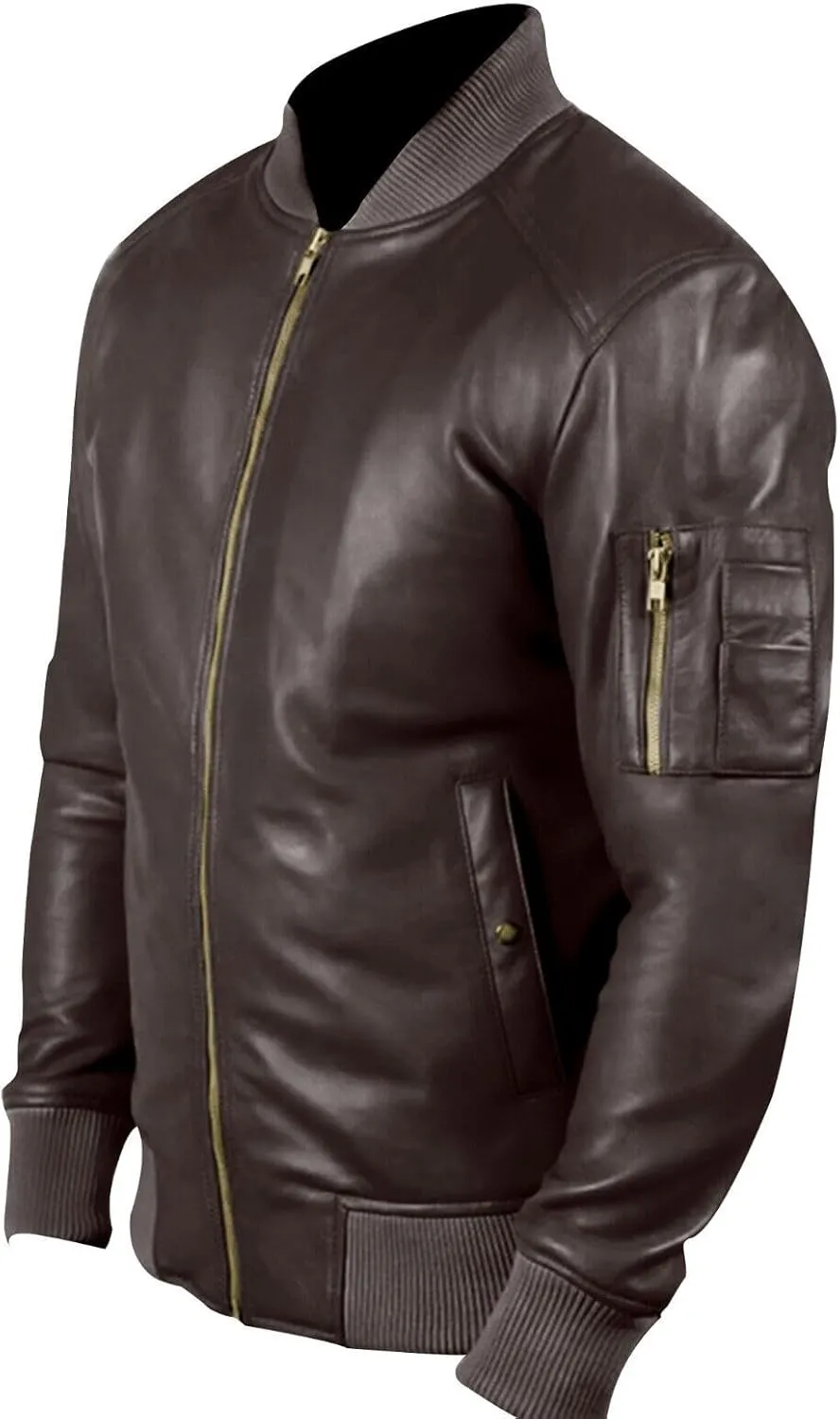 Mens Genuine Lambskin Leather Biker Jacket Vintage Cafe Racer Real Motorcycle Jackets