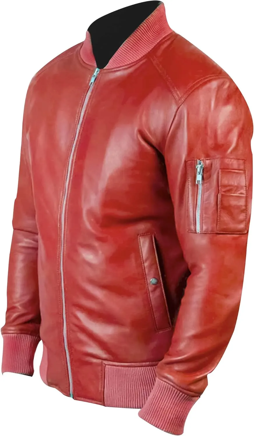 Mens Genuine Lambskin Leather Biker Jacket Vintage Cafe Racer Real Motorcycle Jackets