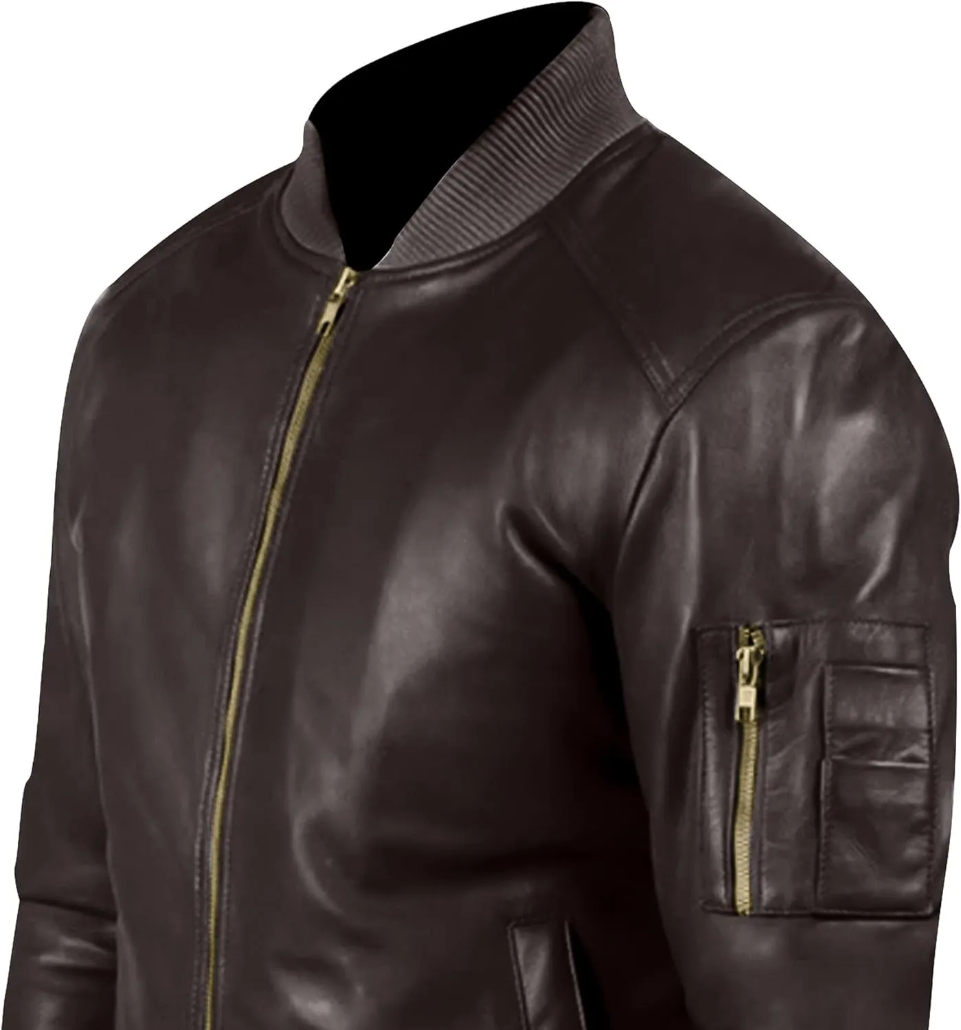 Mens Genuine Lambskin Leather Biker Jacket Vintage Cafe Racer Real Motorcycle Jackets