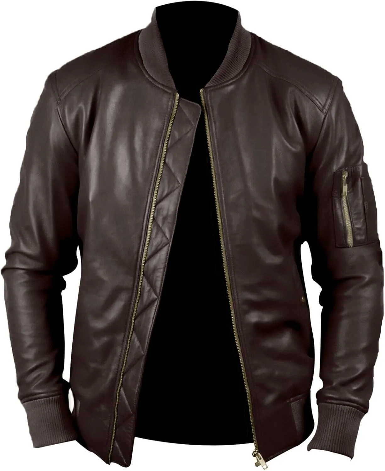 Mens Genuine Lambskin Leather Biker Jacket Vintage Cafe Racer Real Motorcycle Jackets