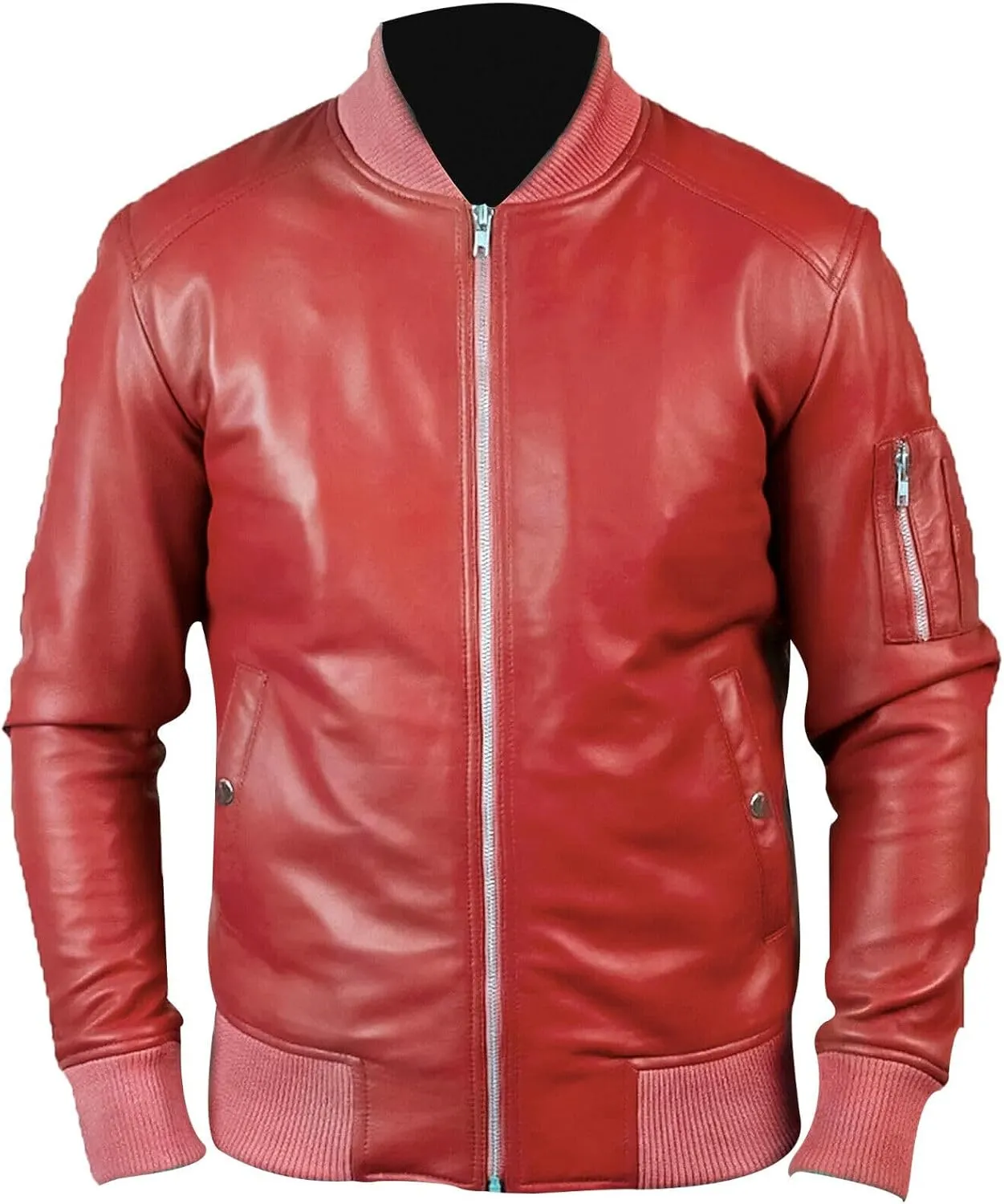 Mens Genuine Lambskin Leather Biker Jacket Vintage Cafe Racer Real Motorcycle Jackets