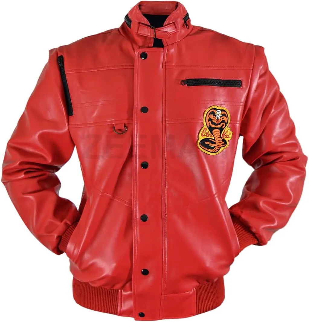 Men's Premium Faux Leather Bomber Jacket with Patches, Trendy Outerwear, Zipper Closure, Classic & Stylish Fashion Jacket