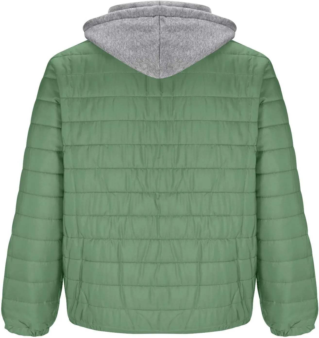 Mens Puffer Jacket Winter Warm Hooded Quilted Down Jacket Outerwear Lightweight Zip Up Insulated Padded Coat