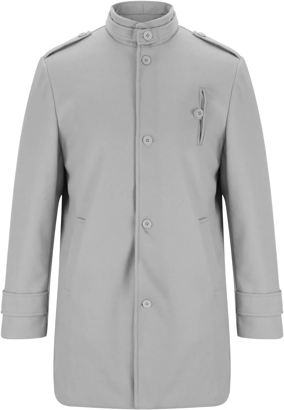 Men's Trench Coat Winter Wool Blend Long Jacket Overcoat Vintage Single Breasted Peacoat Casual Winter Windbreaker