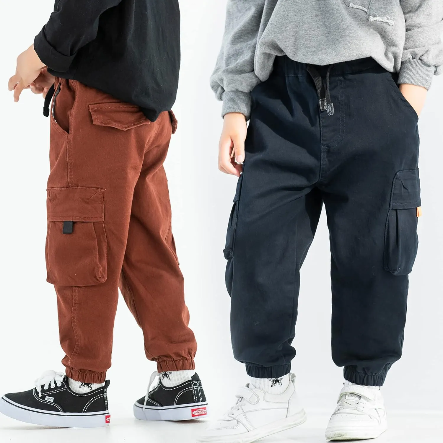MINI PANDA Toddler Pants, Black Pants Toddler Boys or Girls, Little Boy Pants 2-Pieces
