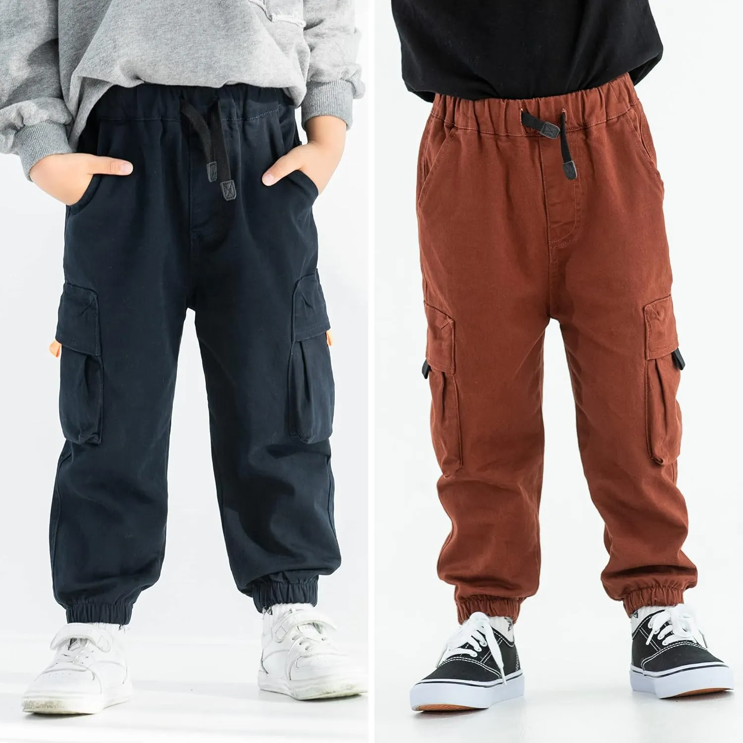 MINI PANDA Toddler Pants, Black Pants Toddler Boys or Girls, Little Boy Pants 2-Pieces