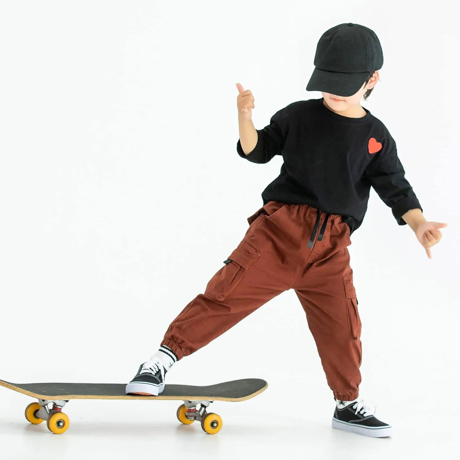 MINI PANDA Toddler Pants, Black Pants Toddler Boys or Girls, Little Boy Pants 2-Pieces