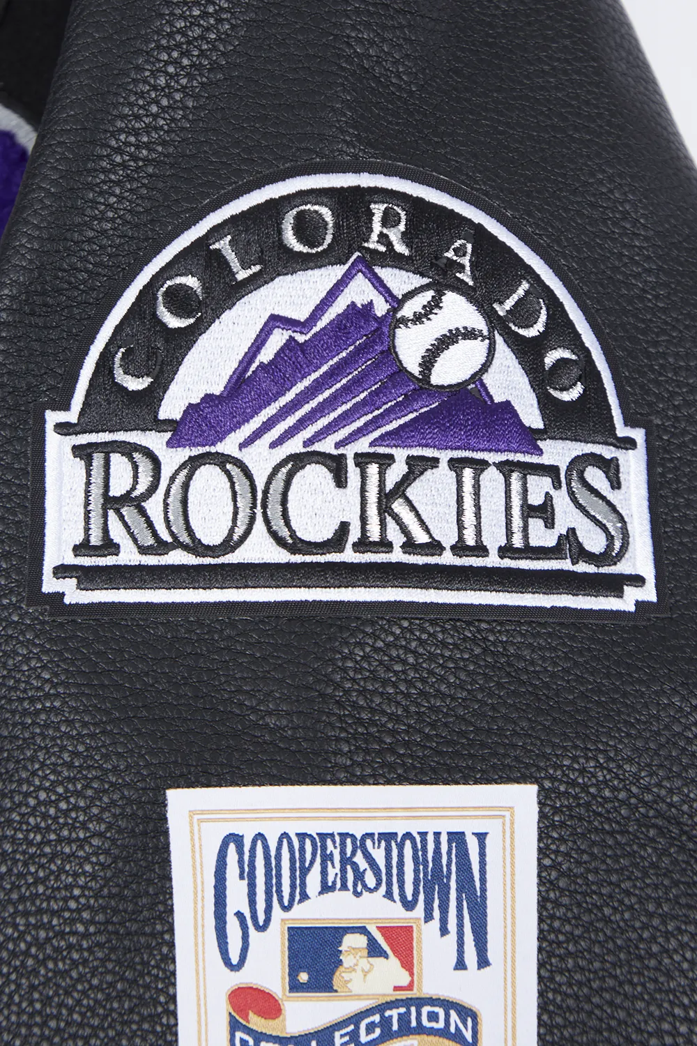MLB COLORADO ROCKIES RETRO CLASSIC WOMEN'S RIB WOOL VARSITY JACKET (BLACK)