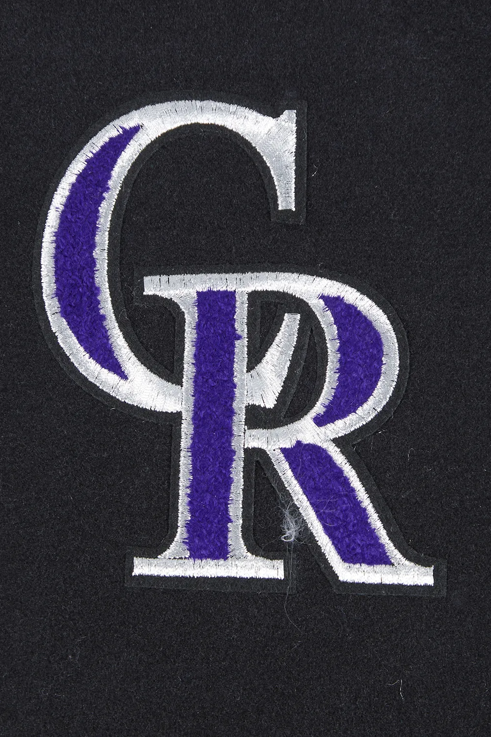 MLB COLORADO ROCKIES RETRO CLASSIC WOMEN'S RIB WOOL VARSITY JACKET (BLACK)