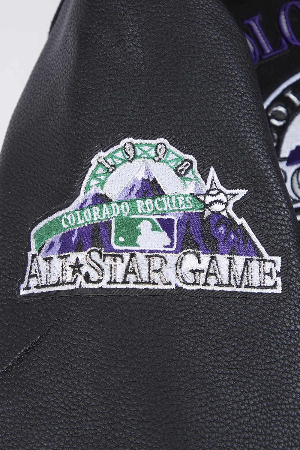 MLB COLORADO ROCKIES RETRO CLASSIC WOMEN'S RIB WOOL VARSITY JACKET (BLACK)