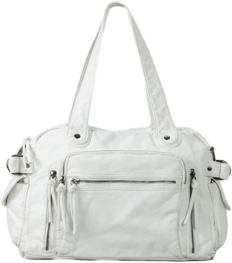 Molodo Vintage PU Leather Shoulder Bag for Women Casual Soft Satchel Bag Large Capacity Crossbody Bag Handbag Purses