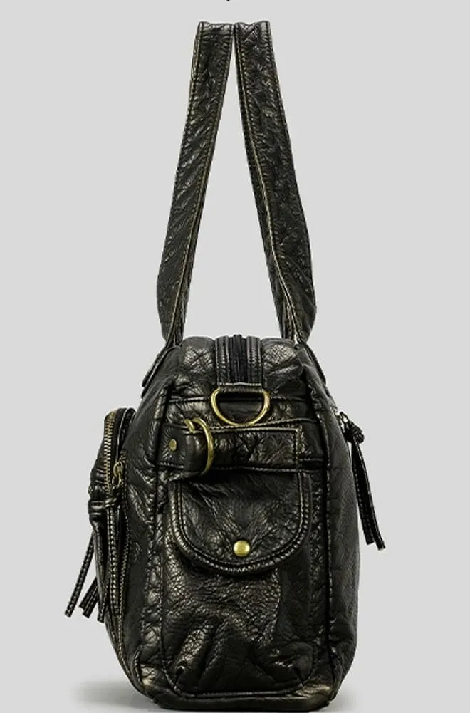 Molodo Vintage PU Leather Shoulder Bag for Women Casual Soft Satchel Bag Large Capacity Crossbody Bag Handbag Purses
