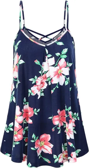 MOQIVGI Womens Summer Spaghetti Strap Tank Top Casual Flowy Camisoles