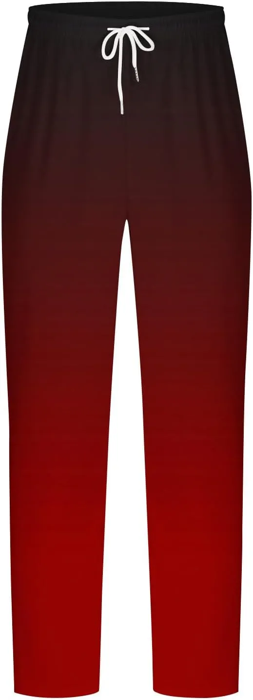 Muscularfit Mens Stretch Pants Casual Loose Drawstring Cotton Linen Straight Legs Fashion Gradient Color Stretch Trousers