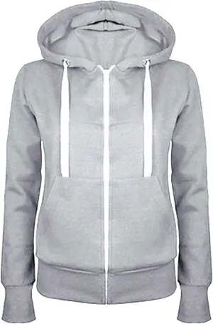 Muyise Women's Full Zip Up Hoodies Long Sleeve Color Block Hooded Sweatshirts Jackets Casual Lightweight Coat with Pockets