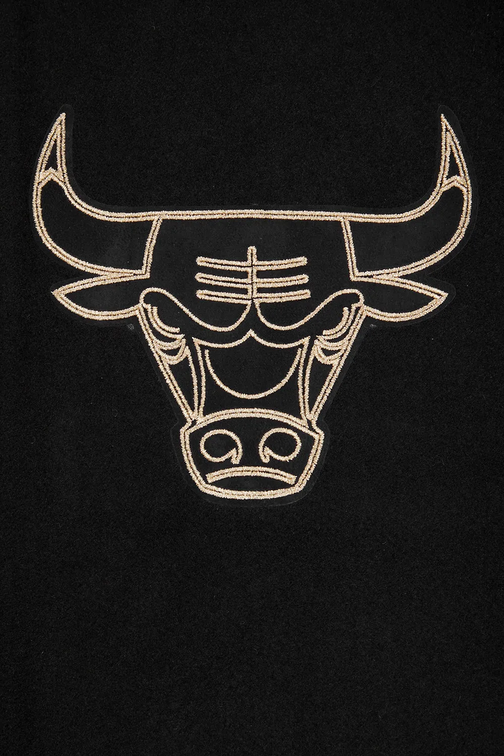 NBA CHICAGO BULLS BLACK & GOLD MEN'S WOOL VARSITY JACKET (JET BLACK)