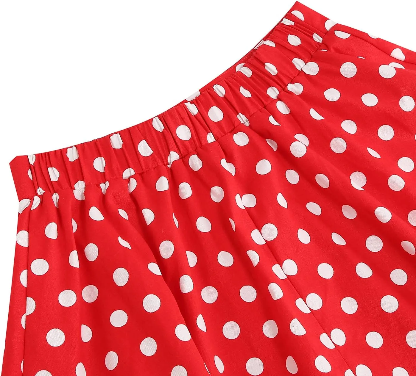 OBEEII 50's Vintage Skirt for Girls Polka Dot Pleated Vintage A-line Midi Skater Skirt