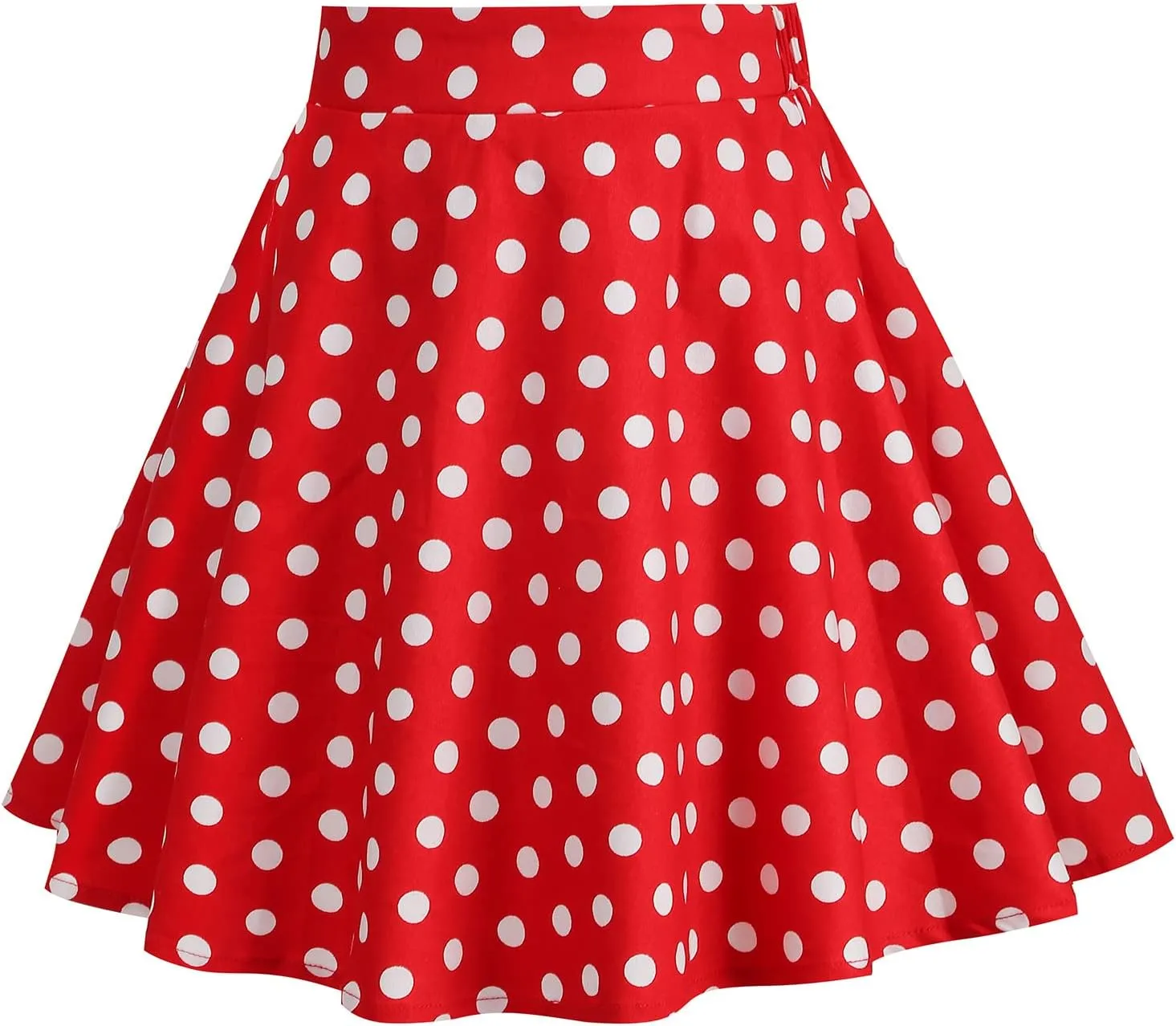 OBEEII 50's Vintage Skirt for Girls Polka Dot Pleated Vintage A-line Midi Skater Skirt