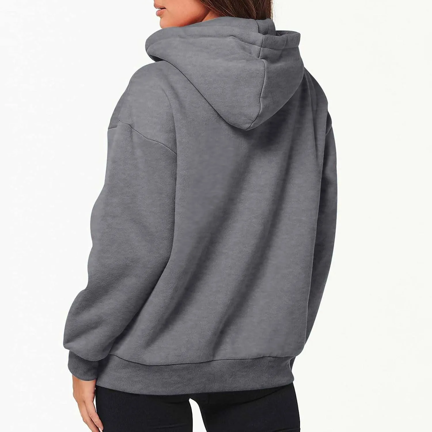 oiangi Hoodies for Women Teen Girls Fall Long Sleeve Jacket Cute Drawstring Zip up Hoodie Oversized Y2k Sweatshirts Pockets