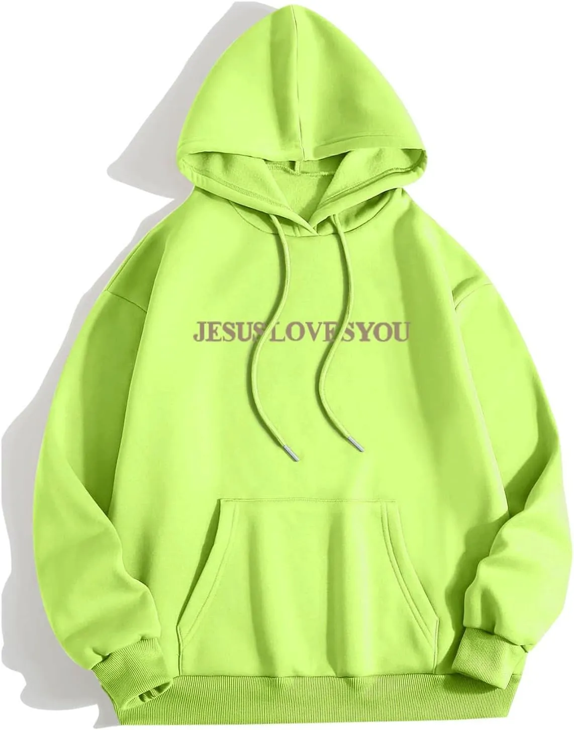 Oversized Hoodie for Women Christian Religious Jesus Loves You Hooded Hoodies Causal Sweatshirts with Pockets Pullover
