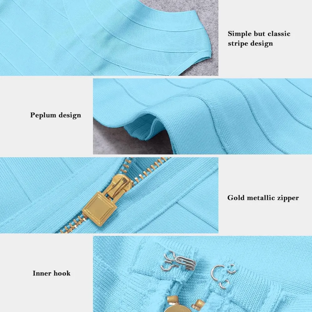 Peplum Sleeveless Pure Color Bodycon Rayon Bandage Tank Top
