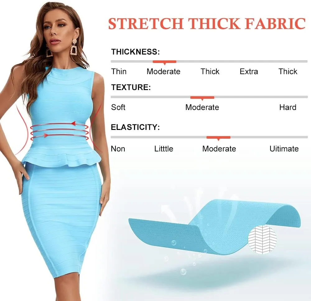 Peplum Sleeveless Pure Color Bodycon Rayon Bandage Tank Top